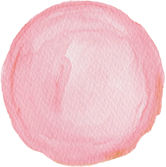 Pink watercolor circle ornament